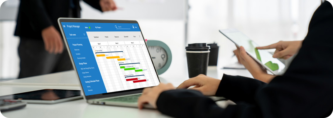 Professional reviewing calendar and computer screen with pending tasks, representing missed deadlines and poor prioritization.